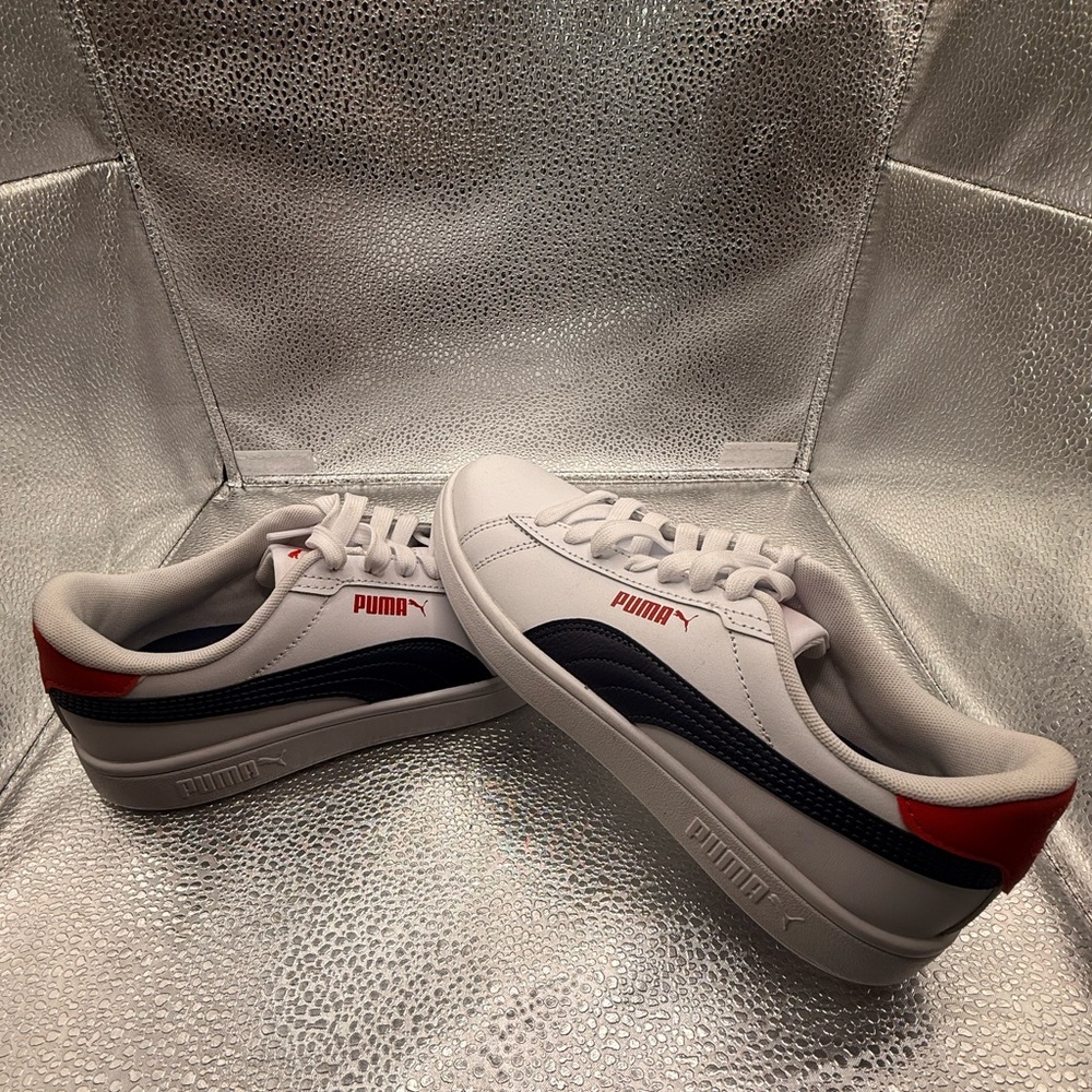 PUMA Smash 3.0 Leather Lace Up Youth Boys Size 4 Sneakers Casual Shoes